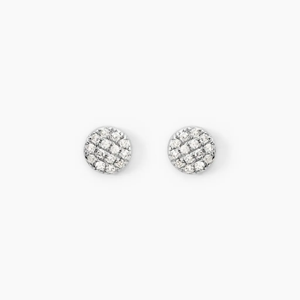 Histoire d'Or Boucles D'oreilles Puces Teani or blanc diamant Sale