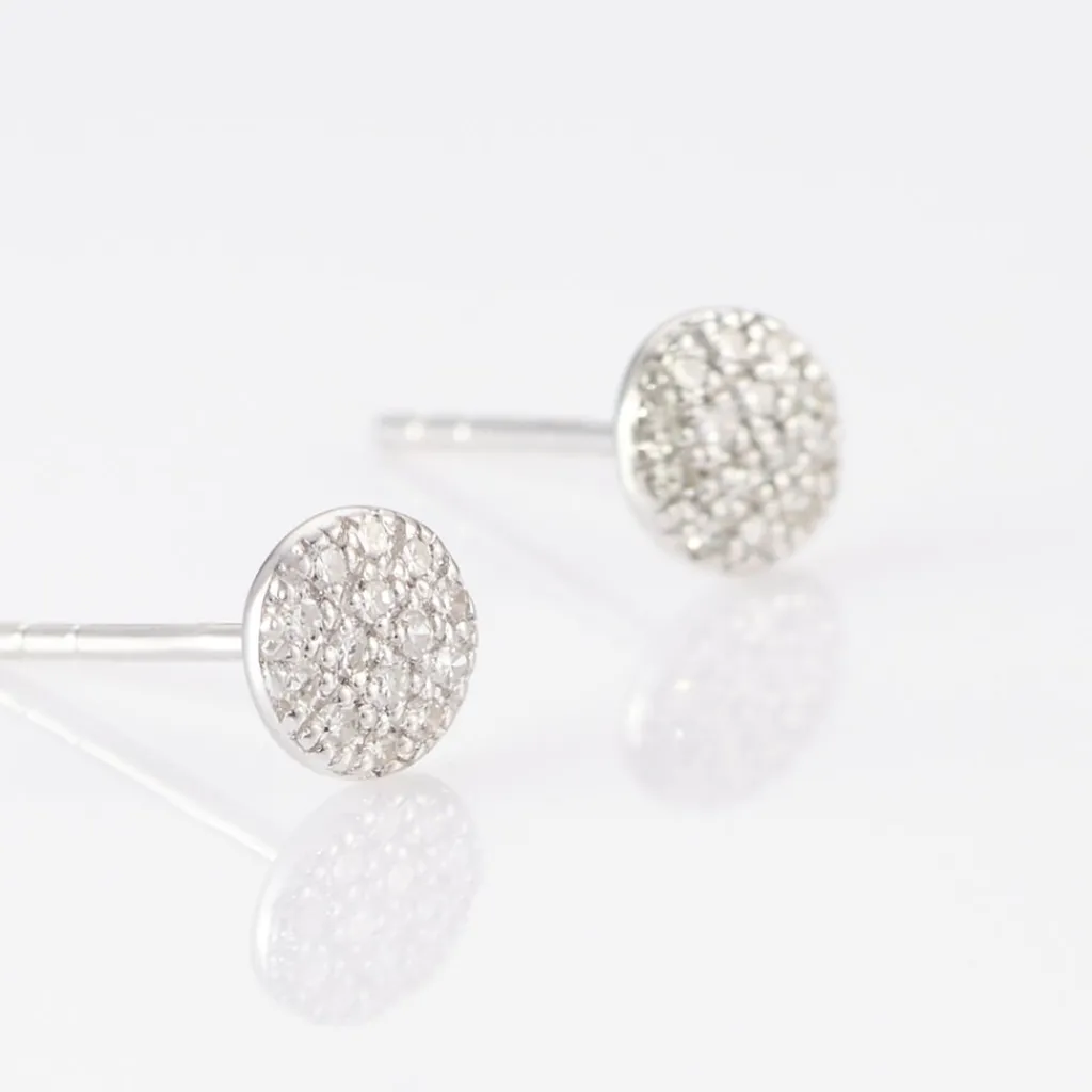 Histoire d'Or Boucles D'oreilles Puces Teani or blanc diamant Sale