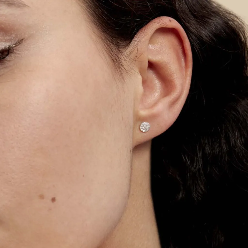 Histoire d'Or Boucles D'oreilles Puces Teani or blanc diamant Sale