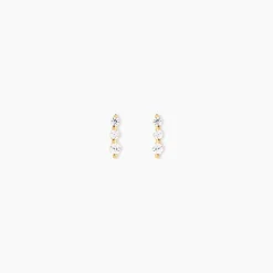 Histoire d'Or Boucles D'oreilles Puces Tria Or Jaune Oxyde De Zirconium Best