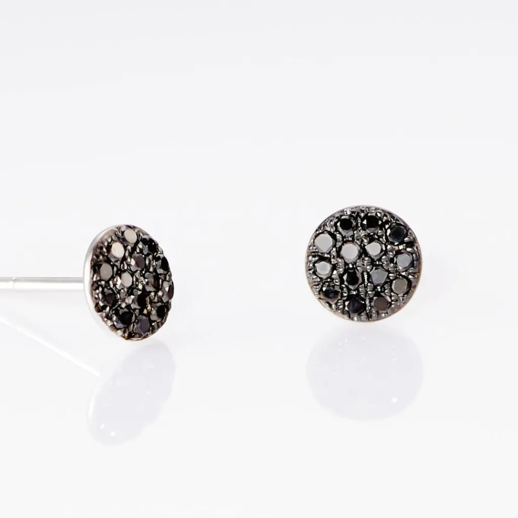 Histoire d'Or Boucles D'oreilles Puces Teani Or Blanc Diamant or blanc diamant noir Best