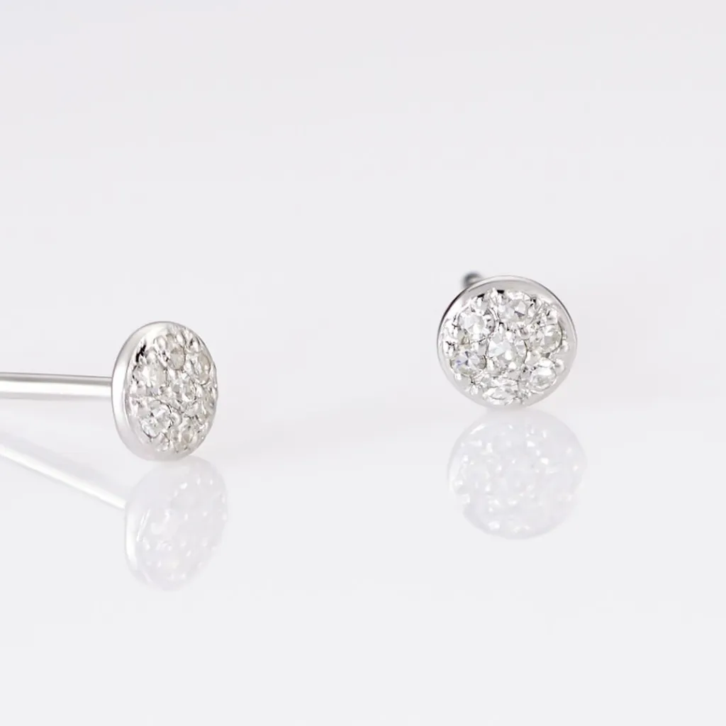 Histoire d'Or Boucles D'oreilles Puces Teani or blanc diamant Online