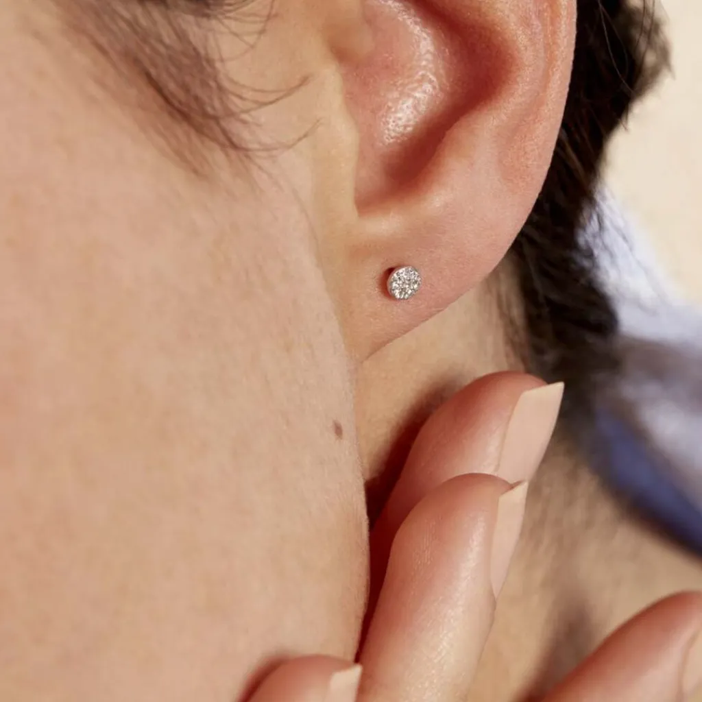 Histoire d'Or Boucles D'oreilles Puces Teani or blanc diamant Online