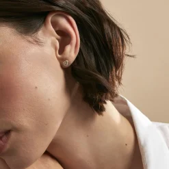 Histoire d'Or Boucles D'oreilles Puces Talisman Or Jaune Nacre Diamant or jaune nacre blanche Hot