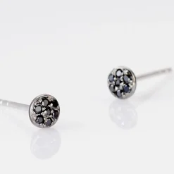 Histoire d'Or Boucles D'oreilles Puces Teani Or Blanc Diamant or blanc diamant noir Discount