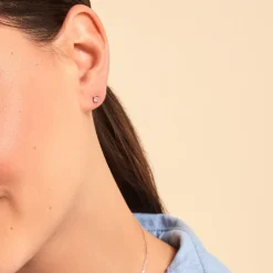 Histoire d'Or Boucles D'oreilles Puces Tehora Argent Blanc Oxyde De Zirconium Clearance