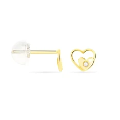 Histoire d'Or Boucles D'oreilles Puces Terentille Coeur Or Jaune Oxyde De Zirconium Clearance