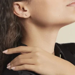 Histoire d'Or Boucles D'oreilles Puces Ursulina Or Jaune Perle De Culture or jaune perle rose Hot