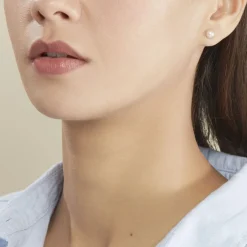 Histoire d'Or Boucles D'oreilles Puces Ursulina Or Jaune Perle De Culture or jaune perle rose Sale