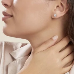 Histoire d'Or Boucles D'oreilles Puces Ursulina Or Jaune Perle De Culture or jaune perle rose Hot