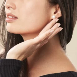 Histoire d'Or Boucles D'oreilles Puces Ursulina Or Jaune Perle De Culture or jaune perle nacre Outlet