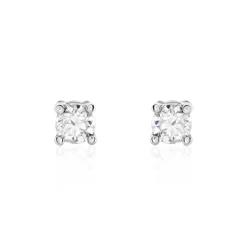 Histoire d'Or Boucles D'oreilles Puces Victoria Or Blanc Diamant