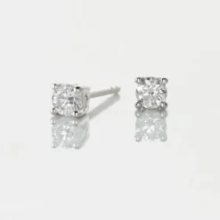 Histoire d'Or Boucles D'oreilles Puces Victoria Or Blanc Diamant