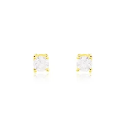 Histoire d'Or Boucles D'oreilles Puces Victoria Or Jaune Diamant New