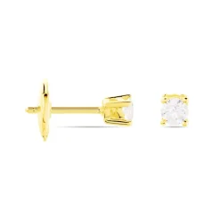 Histoire d'Or Boucles D'oreilles Puces Victoria Or Jaune Diamant New