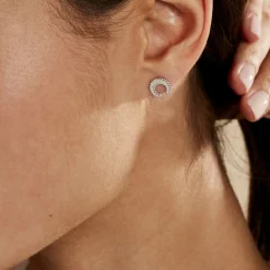 Histoire d'Or Boucles D'oreilles Puces Vaea Argent Blanc Outlet