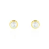 Histoire d'Or Boucles D'oreilles Puces Valliamee Diamante Or Jaune Perle De Culture New