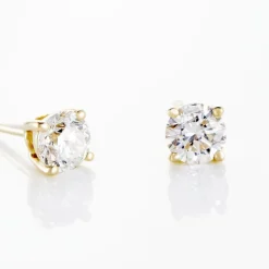 Histoire d'Or Boucles D'oreilles Puces Victoria Or Jaune Diamant