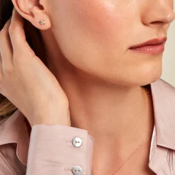 Histoire d'Or Boucles D'oreilles Puces Vangelis Or Jaune Diamant Best