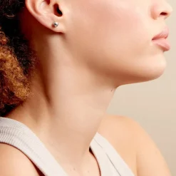 Histoire d'Or Boucles D'oreilles Puces Virgie argent blanc