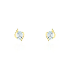 Histoire d'Or Boucles D'oreilles Puces Vrille Ovale Or Jaune Topaze or jaune topaze bleue Discount