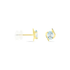 Histoire d'Or Boucles D'oreilles Puces Vrille Ovale Or Jaune Topaze or jaune topaze bleue Discount