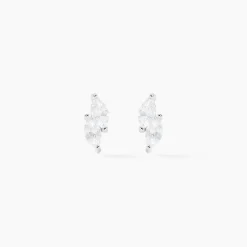 Histoire d'Or Boucles D'oreilles Puces Winter Sweetness Argent Blanc Oxyde Outlet