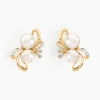 Histoire d'Or Boucles D'oreilles Puces Wandula Or Jaune Perle De Culture Et Diamant Hot