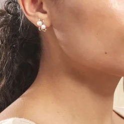 Histoire d'Or Boucles D'oreilles Puces Wandula Or Jaune Perle De Culture Et Diamant Hot