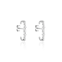 Histoire d'Or Boucles D'oreilles Puces Winter Sweetness Argent Blanc Oxyde New