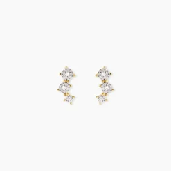 Histoire d'Or Boucles D'oreilles Puces Xene Or Jaune Diamant Hot