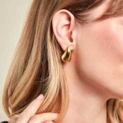 Histoire d'Or Boucles D'oreilles Puces Xenia Acier Jaune acier dore