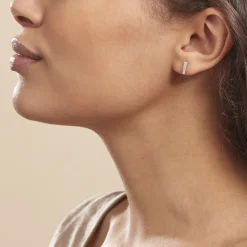 Histoire d'Or Boucles D'oreilles Puces Youssa Barrettes Or Jaune Strass Hot