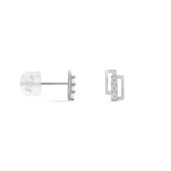 Histoire d'Or Boucles D'oreilles Puces Youssa Barrettes Or Blanc Oxyde De Zirconium