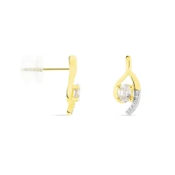 Histoire d'Or Boucles D'oreilles Sagesse Oxyde or jaune oxyde New