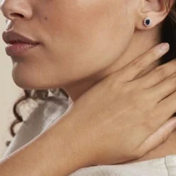 Histoire d'Or Boucles D'oreilles Vladimir Diamants or blanc saphir