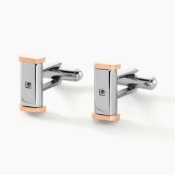 Histoire d'Or Boutons De Manchettes Dax Acier Bicolore Oxyde De Zirconium Discount