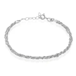 Histoire d'Or Bracelet Abie Torsade Argent Blanc Hot