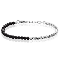 Histoire d'Or Bracelet Acier Blanc Christiano Onyx Sale