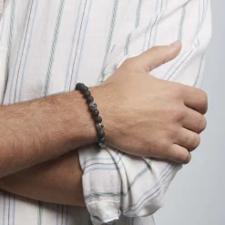 Histoire d'Or Bracelet Acier Blanc Hantz Pierre De Lave