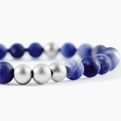 Histoire d'Or Bracelet Adonis Acier Blanc Pierre De Synthese acier blanc pierre bleue Outlet