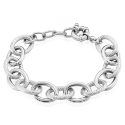 Histoire d'Or Bracelet Aelia Maille Alternee acier blanc Online