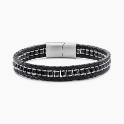 Histoire d'Or Bracelet Alassio Acier Blanc Oeil De Tigre acier blanc oeil de tigre noir Outlet