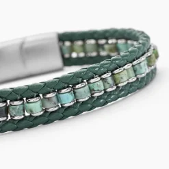 Histoire d'Or Bracelet Alassio Acier Blanc Turquoise acier blanc turquoise vert Sale
