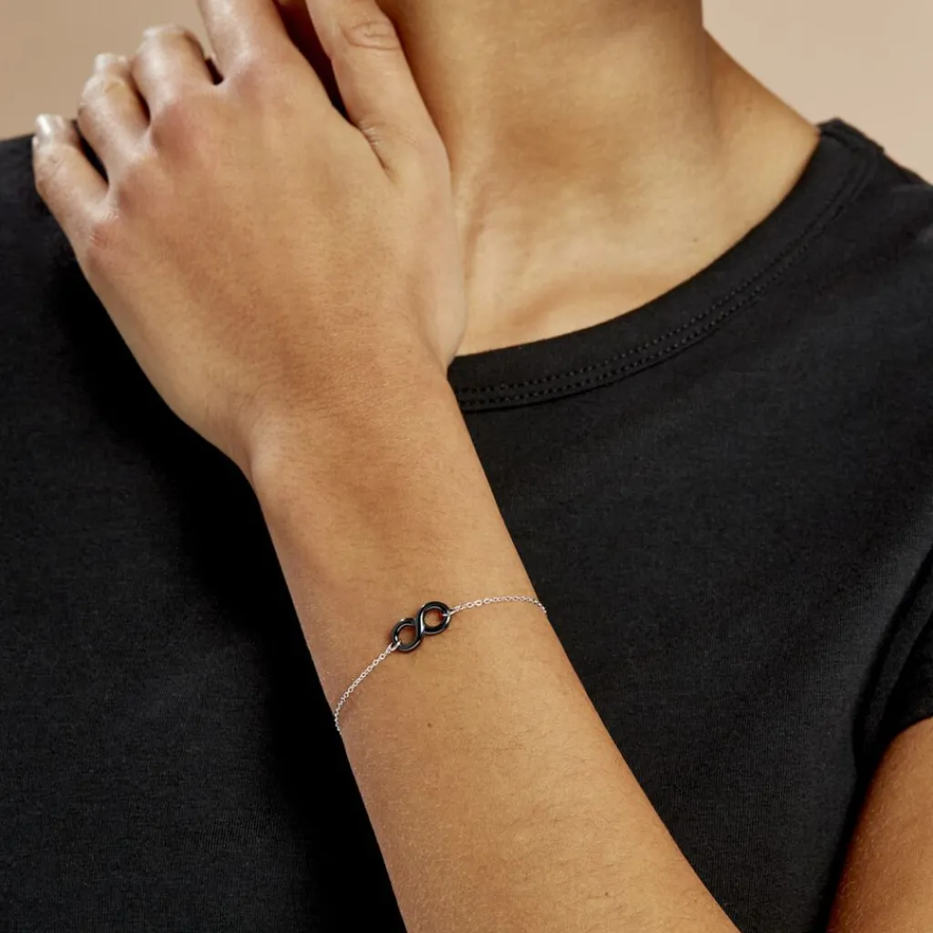 Histoire d'Or Bracelet Alicia Argent Blanc Céramique argent blanc céramique noire Online