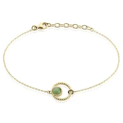 Histoire d'Or Bracelet Amalthea Plaqué Or Doré Aventurine Vert Hot