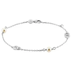 Histoire d'Or Bracelet Anilie Argent Blanc Perle D'imitation Et Oxyde De Zirconium