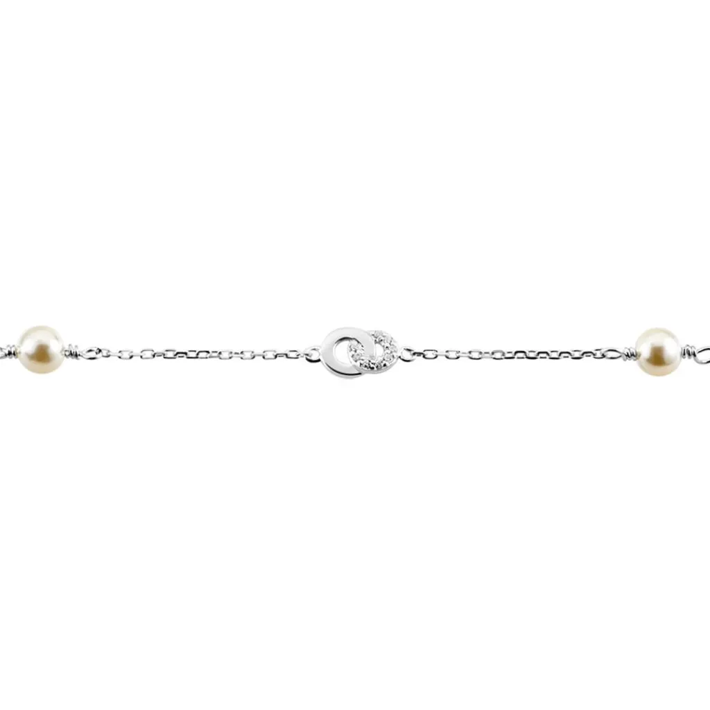 Histoire d'Or Bracelet Anilie Argent Blanc Perle D'imitation Et Oxyde De Zirconium