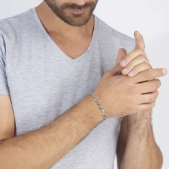 Histoire d'Or Bracelet Anilo Maille Alternee 1/1 Argent Blanc Outlet