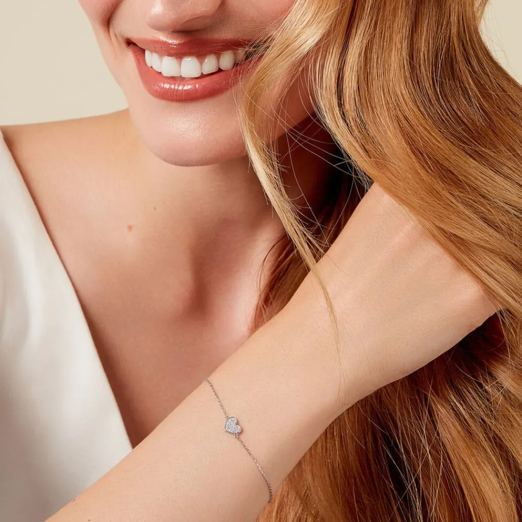 Histoire d'Or Bracelet Annouk Argent Blanc Oxyde De Zirconium New